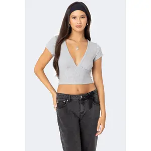 Deep V Neck Crop Top