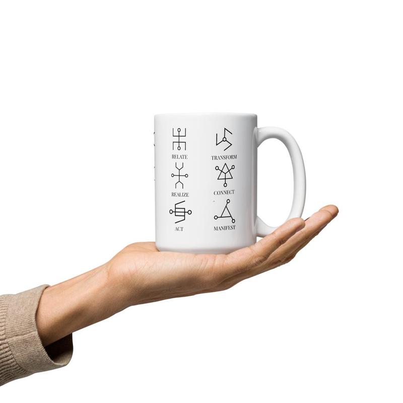 Sacred Circuitry Mug — The 15 Frequencies of Consciousness Ceramic Cup TD