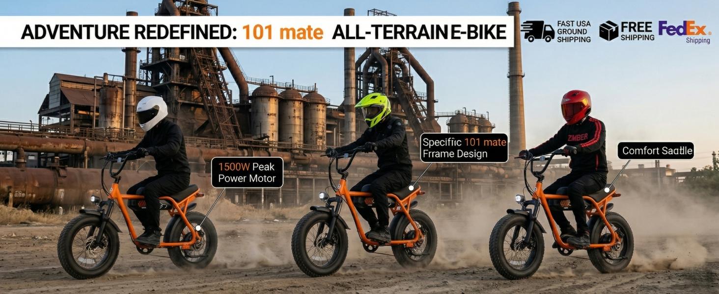 ESKUTE V101 Peak 1500W Electric Bike - 28MPH 16x4.0 Fat Tire Commuter Ebike for Back to School Haul, Youth Commuting, Birthday, Graduation | 60Mi Range (PAS 1), 48V 13Ah, 330lb Load, 7-Speed Smart NFC, All-Terrain Off-Road