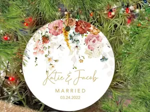 Personalized Married Ornament, Mr & Mrs Ornament, Our First Married Keepsake, Wedding Gift, Couples Ornament, Newlywed Gift