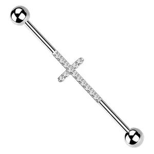 Center CZ Cross Titanium Industrial Barbell