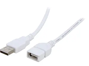C2G 19018 USB Extension Cable - USB 2.0 A Male to A Female Extension Cable, White (6.6 Feet, 2 Meters)