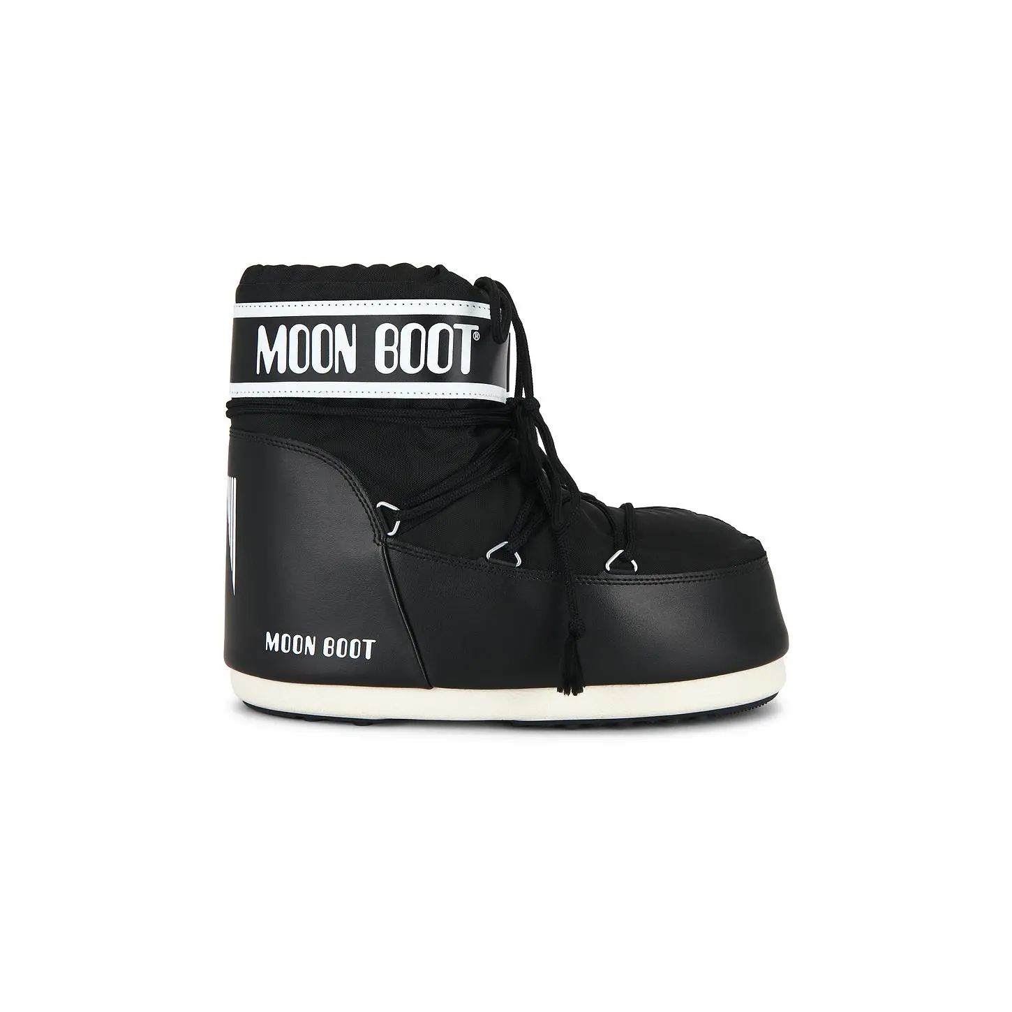 Men's MOON BOOT Icon Low Nylon Footwear - Lace-Up Black Boot, Rubber-Soled Men's Shoe