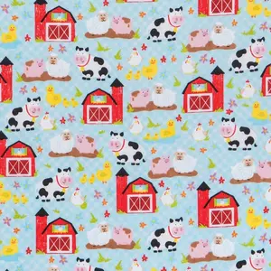Farm Animals Flannel Fabric Farm Animals Flannel Fabric