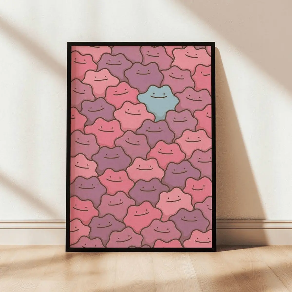 [ Sale Up To 30% ] Ditto Poster, Pokemon Wall Art, Kawaii Illustration, Anime Room Decor, Kanto Region, Shiny, Printable Art, High Room Aesthetic Poster Art