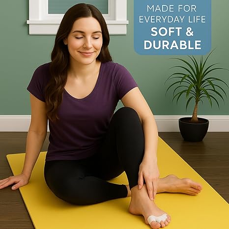 Toe Separators for Toes – Gel Toe Spacers for Bunion Relief, Overlapping Toes, Hammer Toe, and Toe Alignment – Soft Silicone Toe Stretchers for Men & Women – Washable & Reusable (1 Pair)