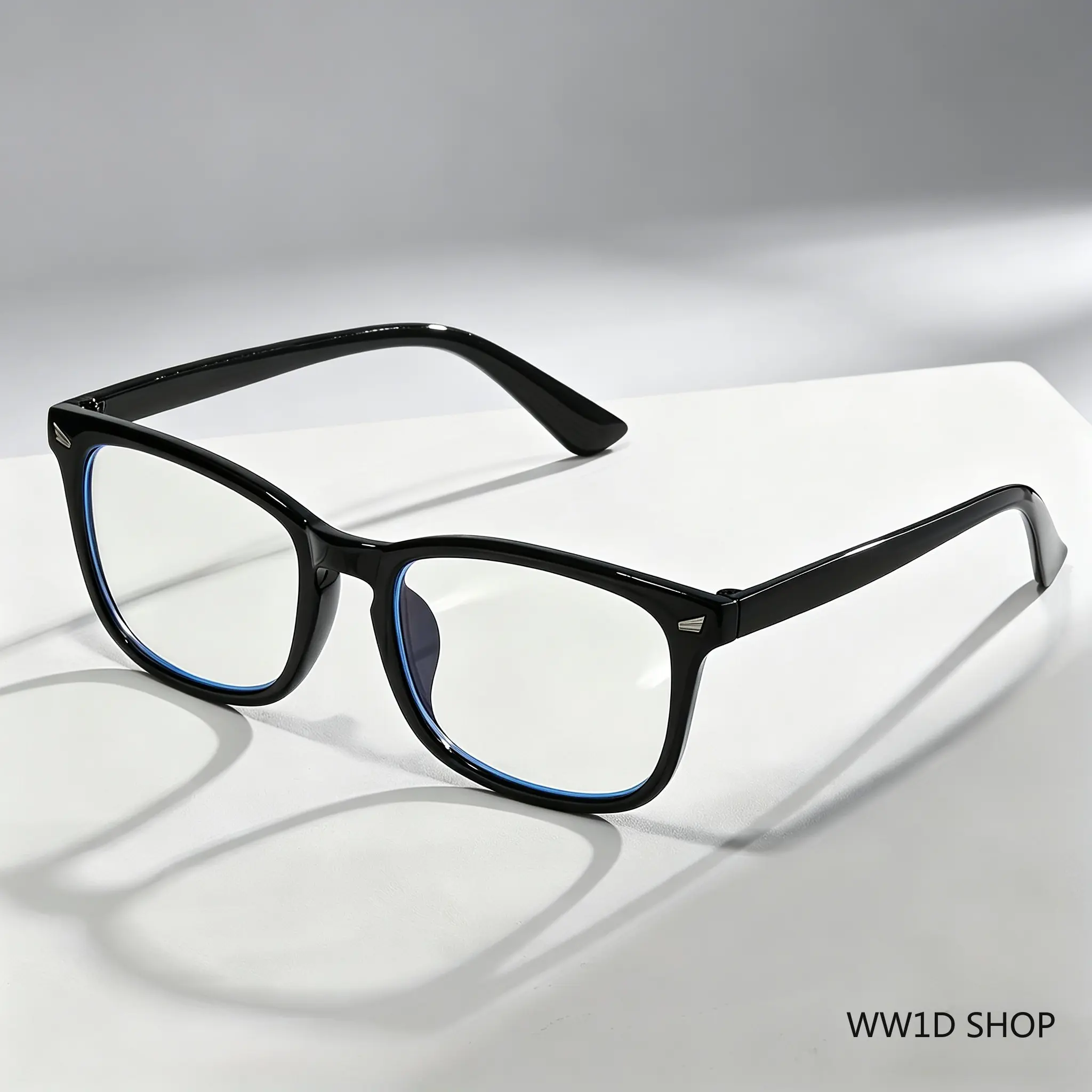 Unisex Oversized Black Retro Full-Rim Fashion Eyeglasses - Dark-Lensed Classic Contemporary Black Men's Sunglasses, Suitable for Casual/Formal Occasions
