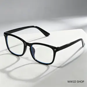 Unisex Oversized Black Retro Look Fashion Glasses - Full Rim Square Frame Eyewear, Women's Suitable, Ideal for Casual/Formal Occasions