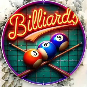 Aluminum Billiards Neon Wall Art. Dustproof, Waterproof. 3 Pool Balls Style for Garage, Home Bar Decor. room decor, halloween decor, home decor, bathroom decor, bedroom decor, kitchen decor, wall decor, house decor, room decoration stuff, living room deco