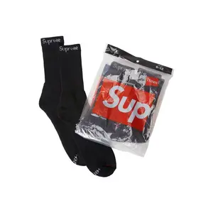 Supreme Hanes Socks (4 Pack) Black size6-12 New