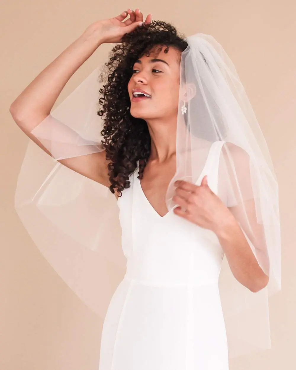 2 Layer Cut Edge Wedding Veil for Bride
