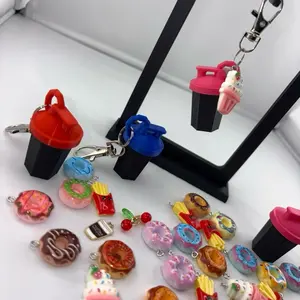 Protein Shaker Cup Keychain with Food Options to Add - Fun and Practical Accessory for Your Keychain