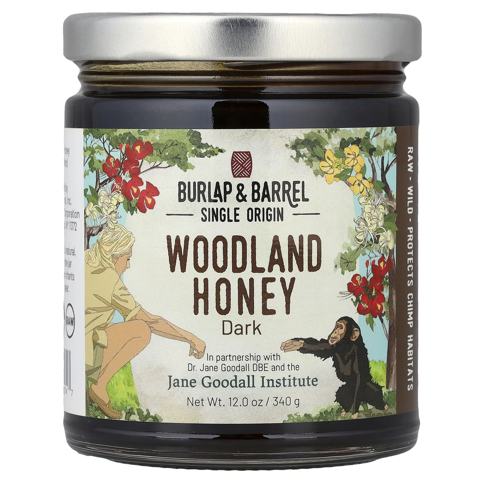 Burlap & Barrel Woodland Honey, Dark, 12 oz (340 g)