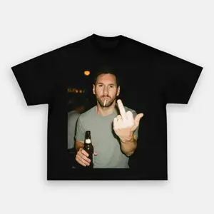 Viral Lionel Messi Middle Finger Meme Graphic Oversized T-Shirt | Football GOAT Funny Streetwear Casual Tee for Men & Women