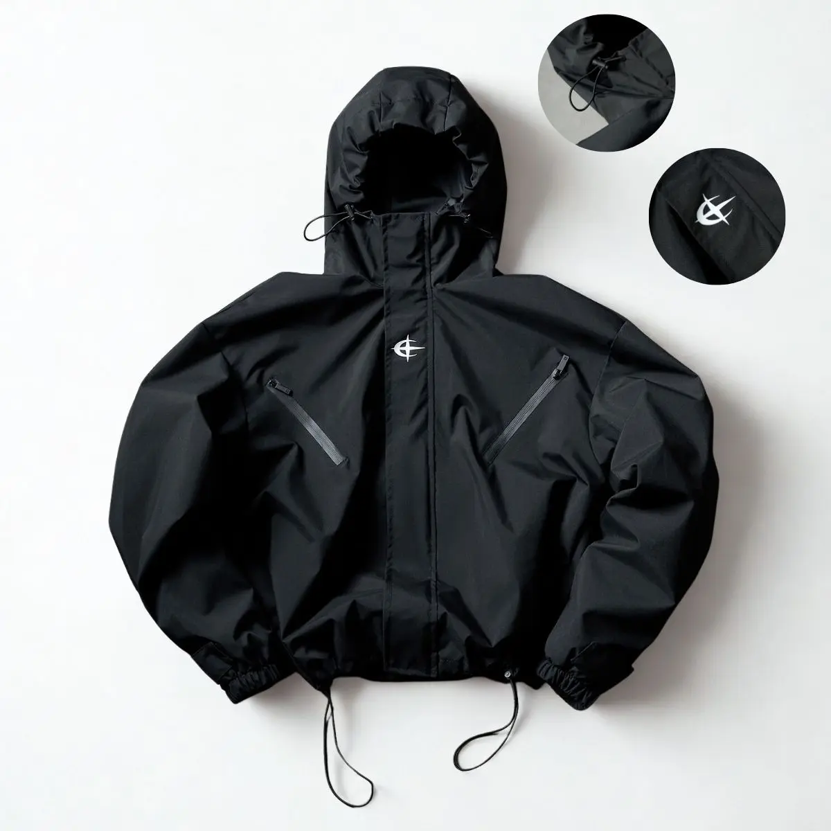 Men's Casual Hooded Jacket - Street Style Long Sleeve Zip-Up Outerwear Top with Zipper Pockets and an Adjustable Drawstring Hem, Tops, Menswear, Coats, Hoodie Jackets, Outdoor, Fashion, Outdoors, Sporty Chic, M