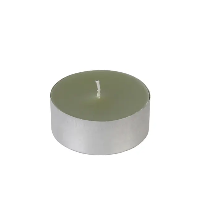 Hand-Poured Citronella Mega Oversized Sage Green Tealight Candles - 12-Piece Box for Home Centerpiece Decoration