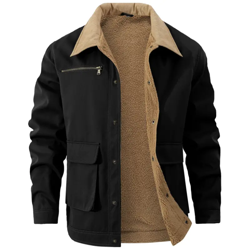 Zaitun Men's Lightweight Detroit Workwear Jackets, 4 Pockets Snap Sherpa Barn Trucker Fleece Jacket Zaitun Men's Lightweight Detroit Workwear Jackets, 4 Pockets Snap Sherpa Barn Trucker Fleece Jacket
