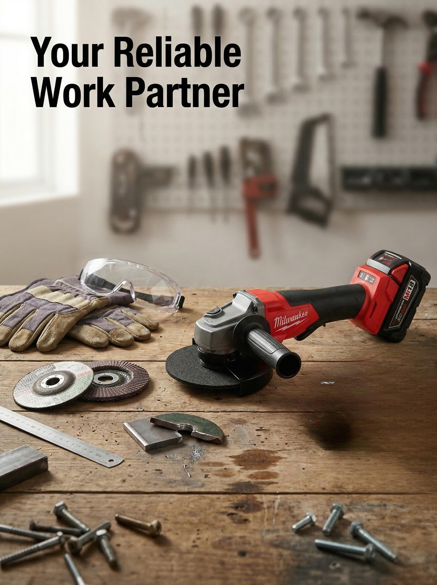 Milwaukee M18 18V 125mm Brushless Angle Grinder For Steel Processing And Jobsite Use Power Tool Variable RPM Compact Body M14 Spindle