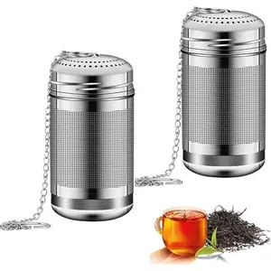 2 count  Infuser, 304 Stainless Steel  Strainers for Loose , Loose Leaf  Steeper, Fine Mesh  Ball holder with Chain Hook and Lid,   Filter Bags Diffusers