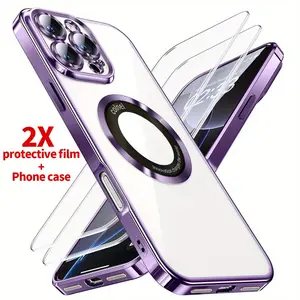 for iPhone 17 Pro Max Magnetic Case, Four Corners Shockproof [Compatible with Magnetic function] with 2X Screen Protectors and Camera Lens Protector for iPhone 16 15 14 13 12 11 Pro Case Accessories