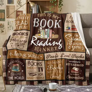 Book Lovers Gift Blanket Booktok Aesthetic Room Decor Reading Nook Essential Bookish Literary Present Ideas Soft Warm Throw Couch Snuggle Wrap Bookworm Birthday Surprise Idea