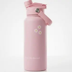 32 oz Water Bottle with 2-in-1 Straw and Spout Lid,Leak-Proof, BPA-Free, Double Wall Stainless Steel Water Bottle for Sports, Gym, Travel, and School.