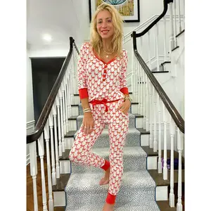 Red Bow Jogger Pajama Set