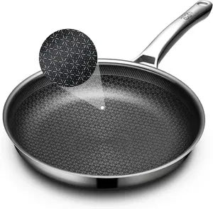Non Stick Frying Pans, 15/20 inch Hybrid Frying Pans Nonstick,non stick Stainless Steel Skillets, Dishwasher and Oven-Safe Chef Pan, Induction Compatible Cooking Pan, PFOA Free Cookware