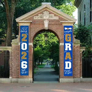 Class of 2026 GRAD Banner Porch graduation decorations，Welcome Sign for Indoor and Outdoor Wall Decor, High School College Party Supplies, Congrats Grad Hanging Backdrop Decorations
