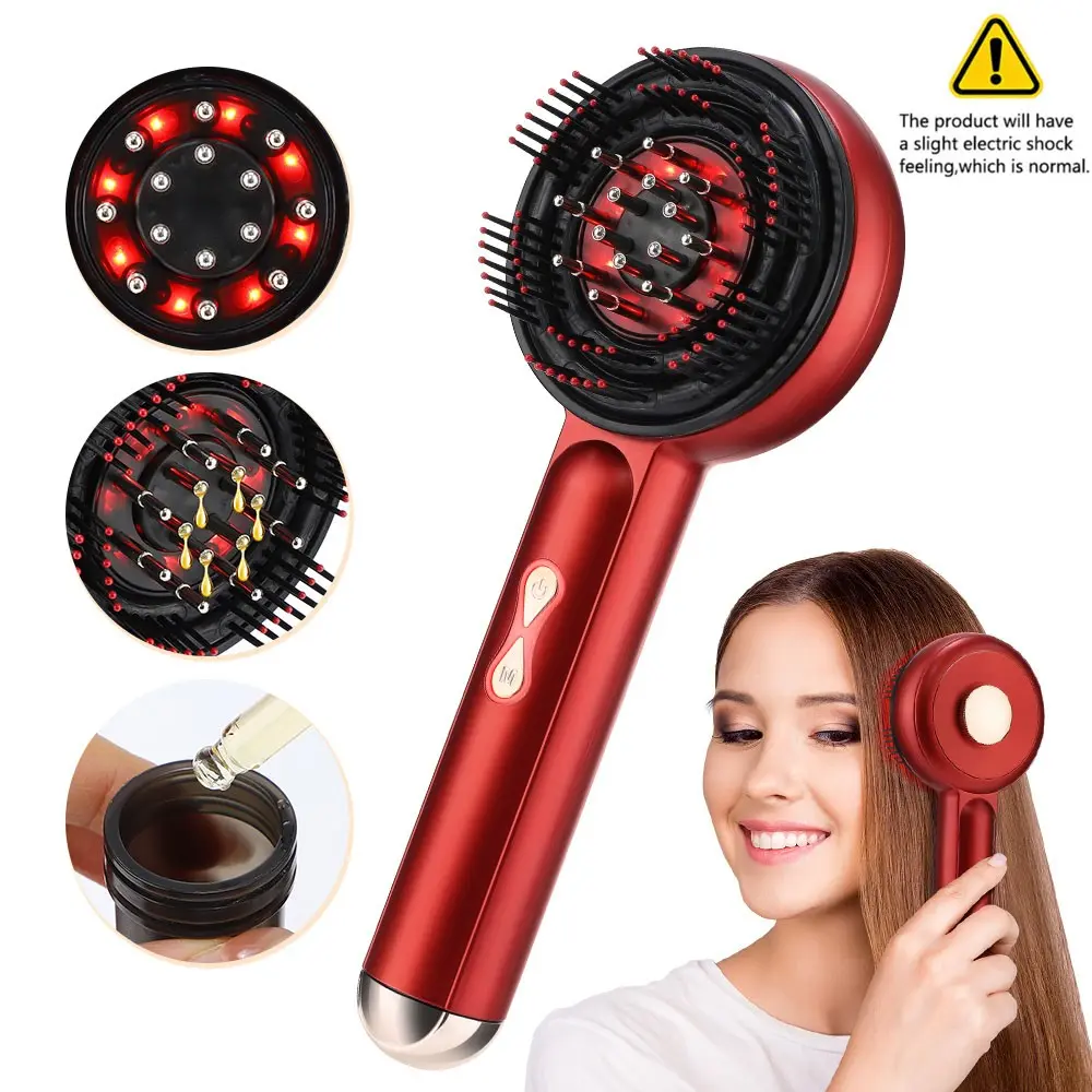 3-Gear Microcurrent Hair Care Comb, Red Light Therapy, 3 Massage Modes, 6ml Detachable Tank, 1500mAh Long Battery, Soothing Scalp Massager, Rechargeable Scalp Massagers