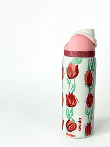 Owala 32oz Insulated Water Bottle - Tulip Print | Leak-Proof, 24hr Cold Retention | Great for Hiking & TravelDrinkware Flasks Tumbler Bottled Mug Portable Straw