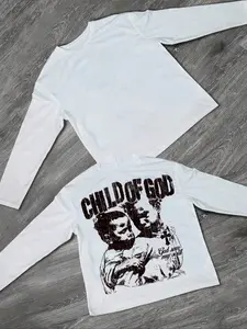 Men's Long Sleeve T-Shirt, Menswear, Slim Fit, Simple Kid Pattern, Casual Daily Wear, Multi-Use Home Tee, Perfect Gift Choice