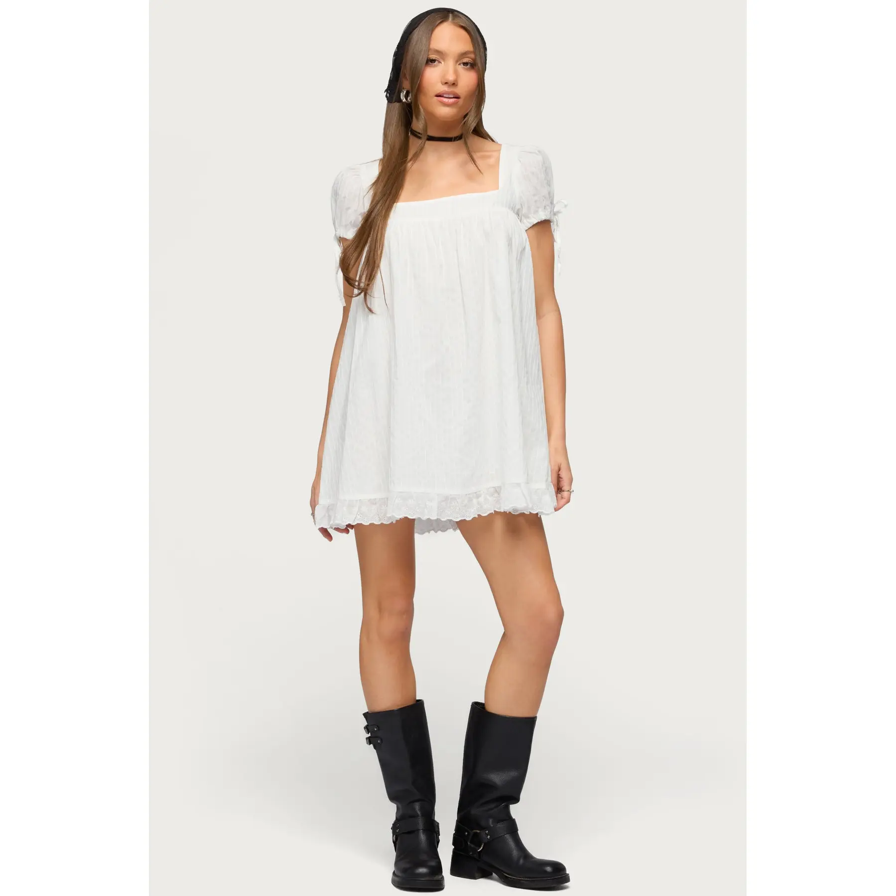 Sepid Striped Cotton Mini Dress