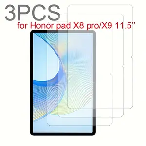 3-Pack Screen Protector for Honor Pad X8 Pro/x9, 11.5 Inch HD Transparent Tempered Glass, Anti-Scratch 9h Hardness, Tablet Protection Film