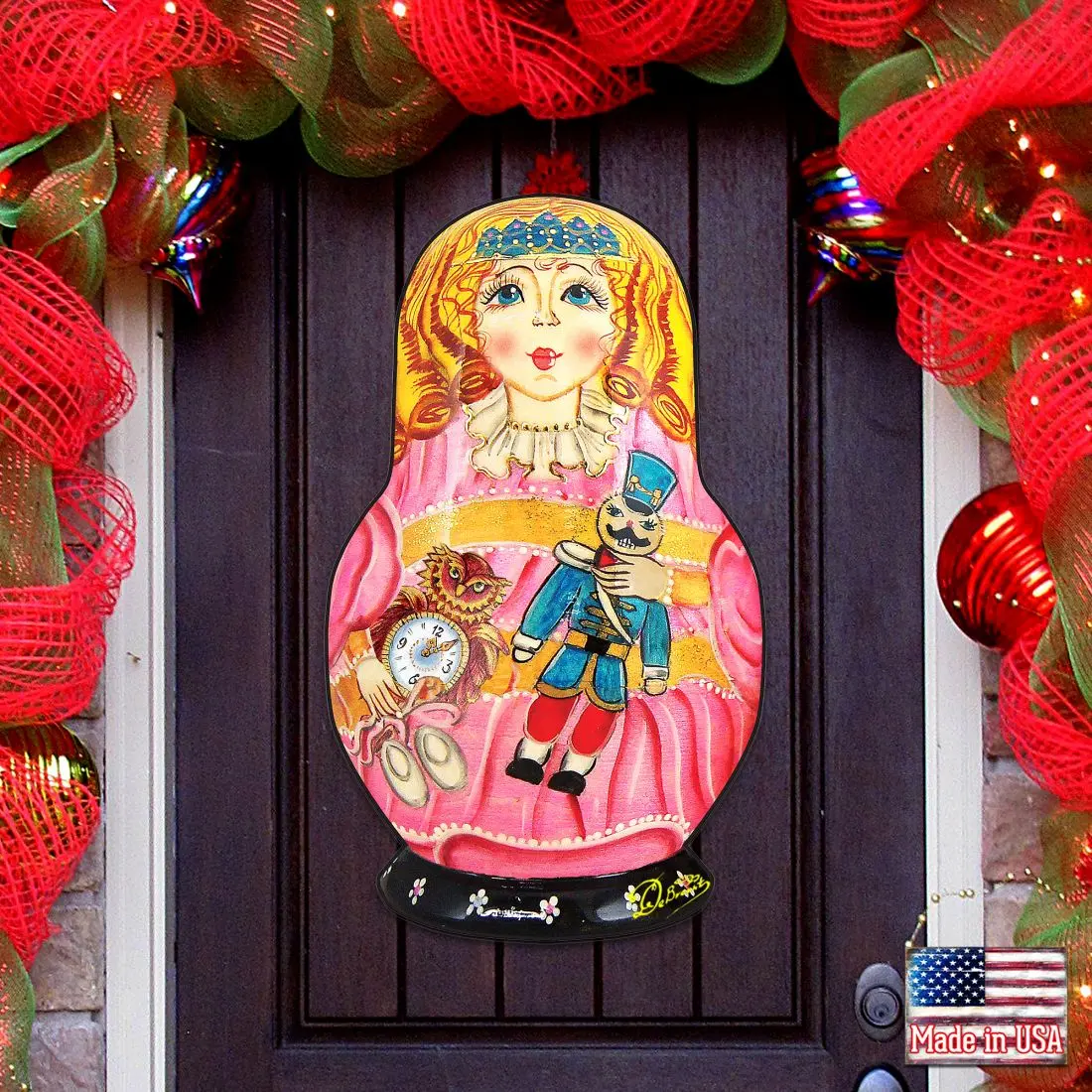 Clara Nutcracker Nesting Doll Door Decor by G. DeBrekht - Christmas Decor - 8115152H