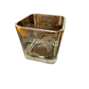 Floral Square Candleholder Decor Nature - Elegant Floral Design for Home Decor Ornaments