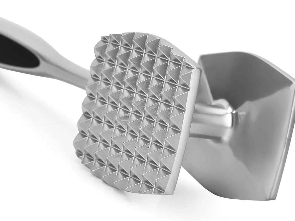 Meat Tenderizer Hammer Mallet Tool Pounder For Tenderizing Steak Beef And Poultry. With Rubber Comfort Grip Handle