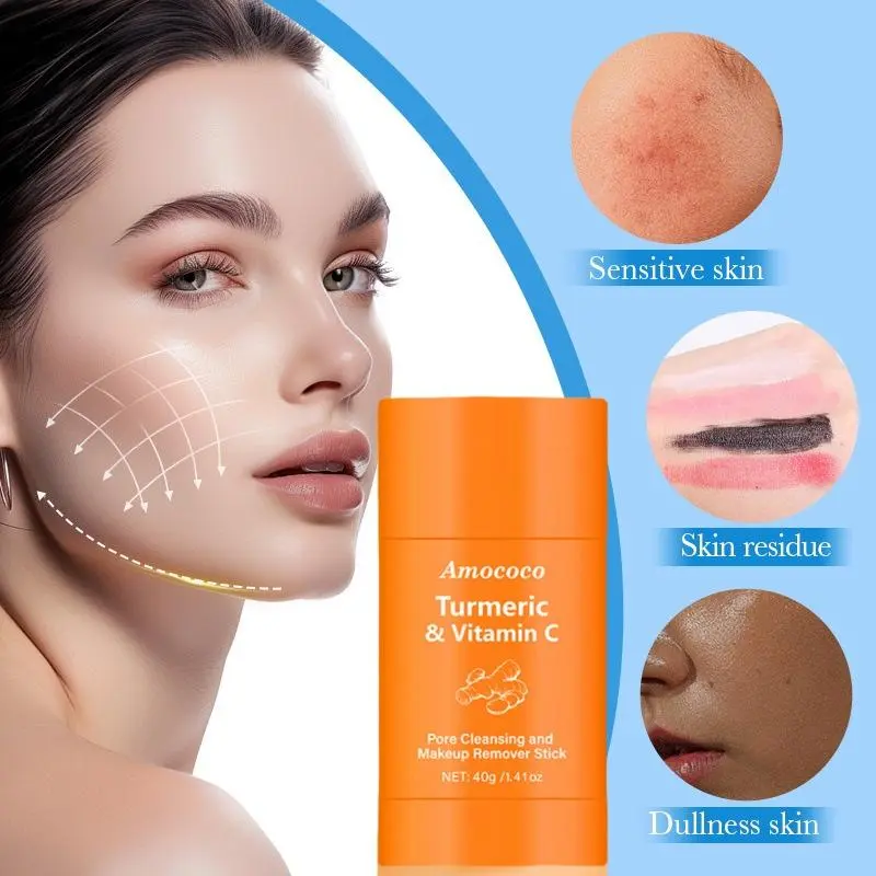 Turmeric Vitamin C Makeup Remover Stick Avocado Makeup Remover Cream Nourishing Moisturizing Gentle Cleansing Deep Makeup Remover Face Makeup Remover Oil
