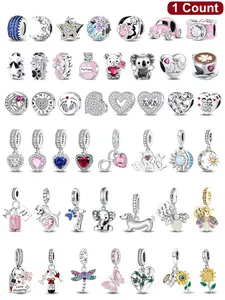 Cute Cartoon Animal & Heart & Star Design Charms, Beads Charms, Fashionable Jewelry Making Kit for Bracelet & Necklace, DIY Jewelry Making Accessories for Women & Girls, Bead Assortment