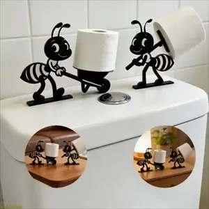 2PCS Ant Shaped Paper Towel Holder – Creative Toilet Roll Storage Decor for Bathroom & Home
