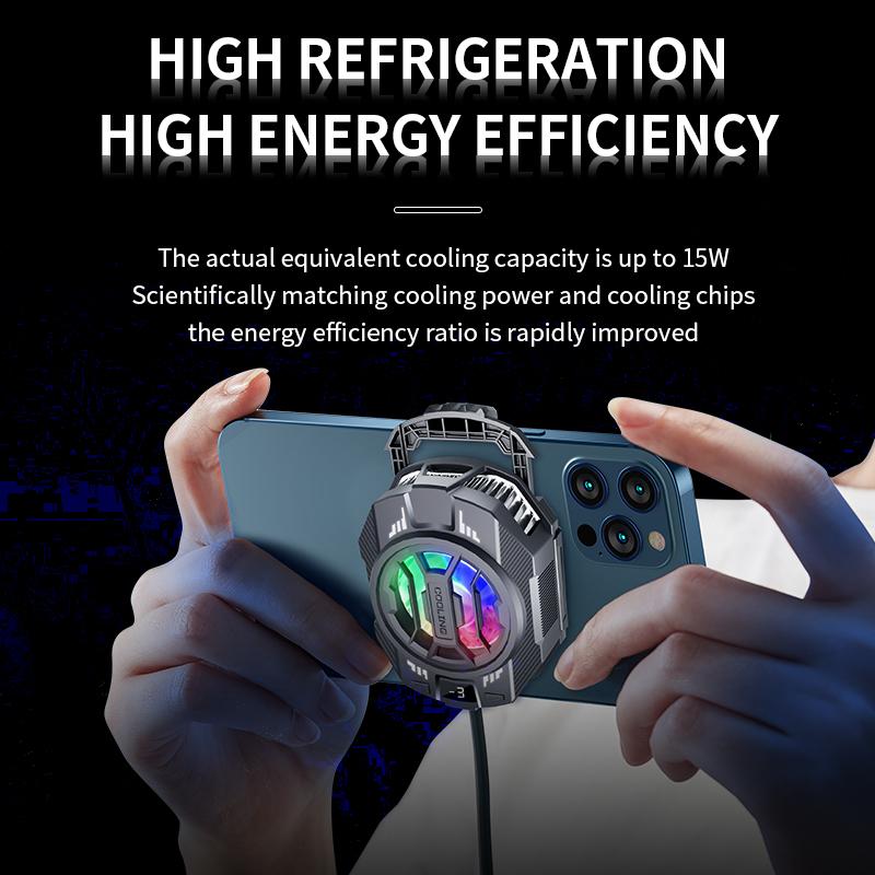 2026 Upgrade Phone Cooler, Portable Lightweight Fast Cooling Fan, LED Display Radiator, Low Noise,  Smooth, Games, Live