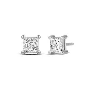 Classic Princess Brilliant Cut Diamond Martini Stud Earrings (F/G VS+)