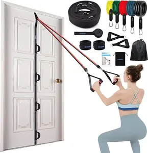 Multi-Point Door Anchor Strap Resistance Bands Home Gym Attachment Portable Punch-Free Easy Install