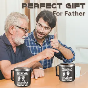Trump 14 Oz Mug with Handle - Perfect Gift for Father's Day from Son or Daughter, Ideal for Thanksgiving Drinkware, Gifts for Father，Dad Gifts For Men, Birtherday Gifts