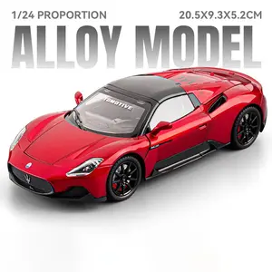 1/24 Maserati MC20 Cabrio Alloy Sports Car Model Diecast Metal Track Racing Car Vehicles Model Sound and Light Children Toy Gift