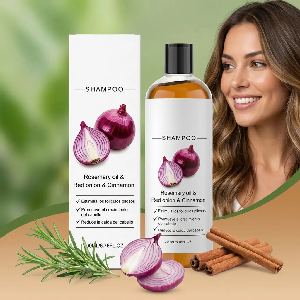 Onion Shampoo, Onion Shampoo for Hair Growth, with Rosemary Oil & Red Onion & Cinnamon Extract, Prevent Hair Loss | Promotes Thicker Fuller Hair, Ideal for Men and Women,6.76oz/200m