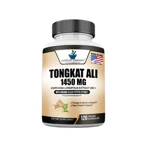 Tongkat Ali Root Extract 200:1 with Black Pepper Extract, 1450mg Per Serving, Eurycoma Longifolia - 120 Veg Capsules