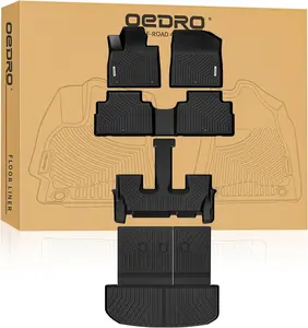 YITAMOTOR Floor Mats for Hyundai Palisade 2020-2025 w/ 7-Seat, Custom Fit TPE All Weather Trunk Mat with Backrest for 2025 Palisade Accessories