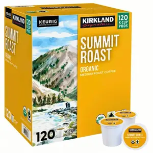 Kirkland Signature Organic Medium Blend Roast, Recyclable K Cup Pods, 3 lb, 120 Count