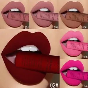 Matte Nude Lip Gloss Long-Lasting No Transfer Liquid Lipstick, Rose Naked 25 Colors Makeup Cosmetic
